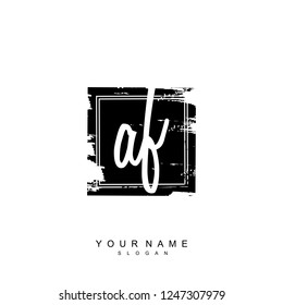 Initial AF handwriting logo vector