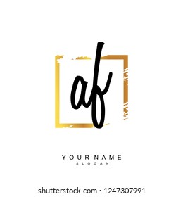 Initial AF handwriting logo vector