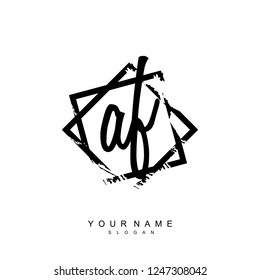 Initial AF handwriting logo vector