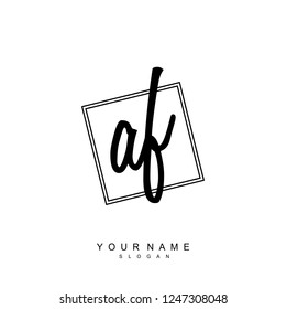 Initial AF handwriting logo vector