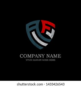 Initial AF letter logo Inspiration, vintage or rustic shield logo design template