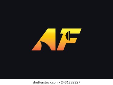 Initial AF letter monogram logo. AF fitness gym icon vector template