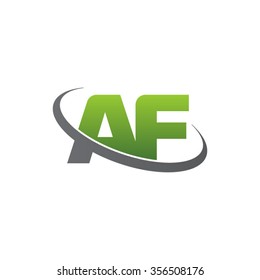 initial AF swoosh ring company logo green gray