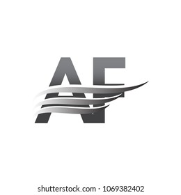 Initial AF wing logo, grey color vector logotype, logo for company name business and company identity.