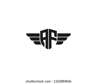 Initial AF wing logo template vector