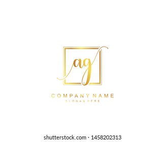 Initial AG beauty monogram and elegant logo design, handwriting logo of initial signature, wedding, fashion, floral and botanical with creative template.