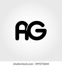 initial ag black business logo