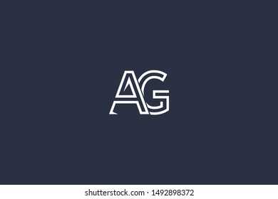Initial AG GA Letter Logo Design Vector Template. Creative and Minimal Alphabet G A Letters icon Illustration.