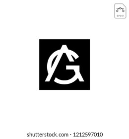initial AG or GA logo template, vector illustration