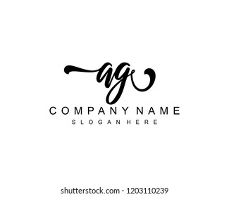 Initial AG handwriting logo vector