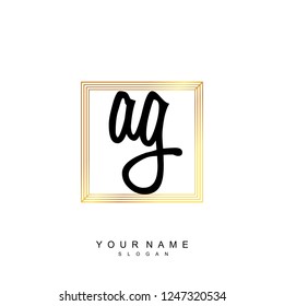 Initial AG handwriting logo vector