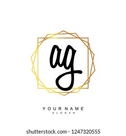 Initial AG handwriting logo vector