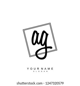 Initial AG handwriting logo vector