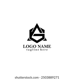 Vector inicial de diseño de logotipo de hexágono AG