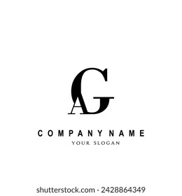 Initial AG letter brand invitation title logotype trendy
