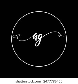 Initial AG letter handwriting monogram simple luxury