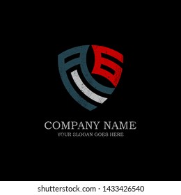 Initial AG letter logo Inspiration, vintage or rustic shield logo design template