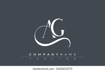 Initial AG Logo Design Vector. Elegant Monogram Logo Design with Decorative Elements and Typography
