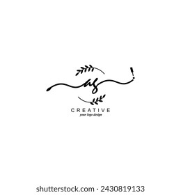 Initial AG logo handwriting botanical branding typography