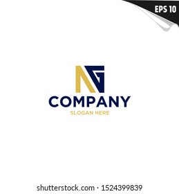 Initial AG Logo monogram design template. Simple elegant shape style modern logo.