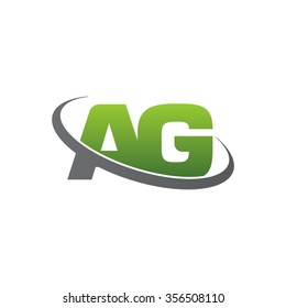 initial AG swoosh ring company logo green gray