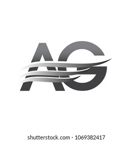 Initial AG wing logo, grey color vector logotype, logo for company name business and company identity.