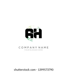Initial AH abstract logo design vector.