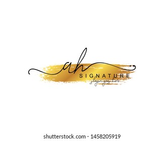 Initial AH beauty monogram and elegant logo design, handwriting logo of initial signature, wedding, fashion, floral and botanical with creative template.