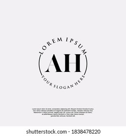 Monograma de belleza AH inicial y diseño elegante de logotipo, logotipo de escritura a mano de firma inicial, boda, moda, floral y botánica con plantilla creativa.