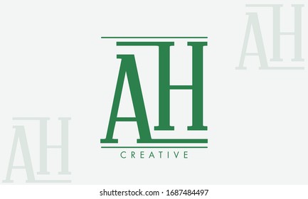 Initial AH HA Letter Design. Creative Letter Template.
