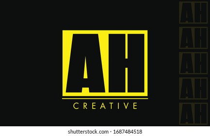 Initial AH HA Letter Design. Vorlage für kreativen Buchstaben.

