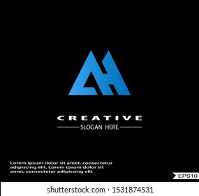 initial AH HA logo vector design template.eps10