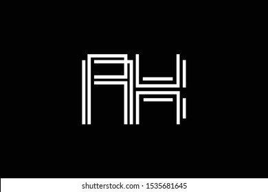 Initial AH HA modern monogram and elegant logo design, Professional Letters Vector Icon Logo on black background.