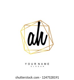 Initial AH handwriting logo vector