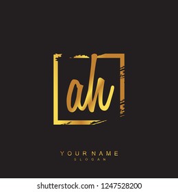 Initial AH handwriting logo vector
