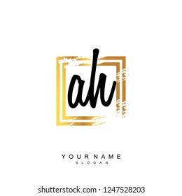 Initial AH handwriting logo vector