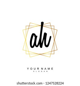 Initial AH handwriting logo vector
