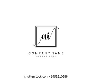 Initial AI beauty monogram and elegant logo design, handwriting logo of initial signature, wedding, fashion, floral and botanical with creative template.