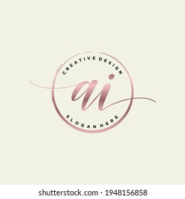 Initial AI beauty monogram and elegant logo design, handwriting logo of initial signature, wedding, fashion, floral and botanical with creative template.
