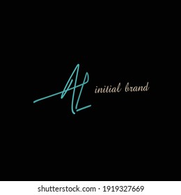 Initial AI A I concept design with elegant logo and beauty monogram 