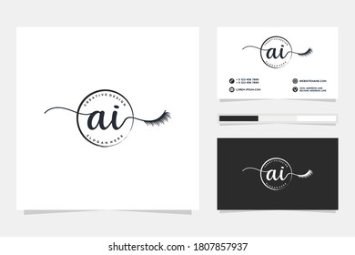 Initial AI Feminine logo collections and business card templat Premium Vector