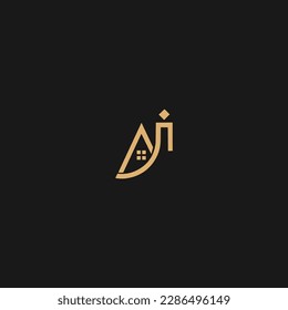 Initial AI Home Letter Logo mit kreativer, moderner Unternehmenstypo-Vektorvorlage. 