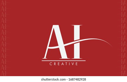 Initial AI IA elegant simple logo icon
