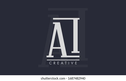 Initial AI IA elegant simple logo icon
