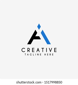 Initial AI or IA Letter Monogram Logo Design Vector Template