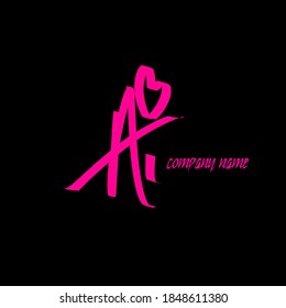 Initial Ai logo handwriting vector