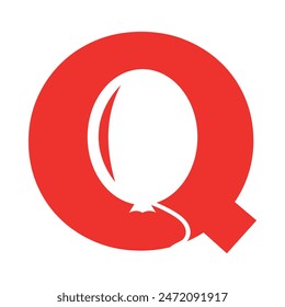 Initial Air Balloon Logo combine with letter Q vector template