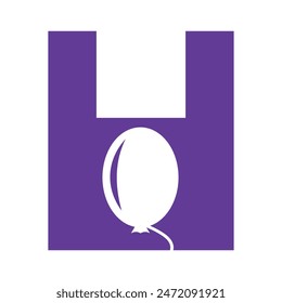 Initial Air Balloon Logo combine with letter H vector template