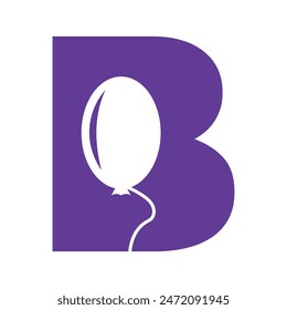 Initial Air Balloon Logo combine with letter B vector template