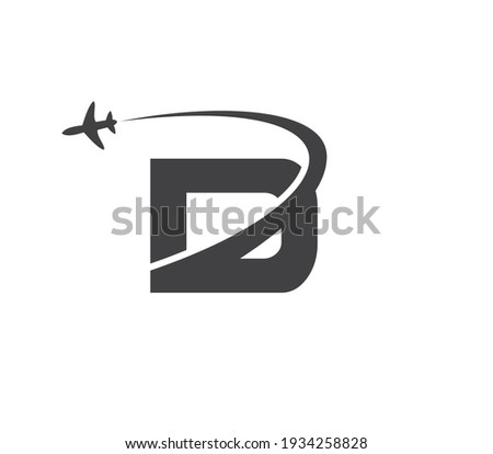 Initial Air Travel Logo Design with D letter. D letter Concept air plane and travel logo.